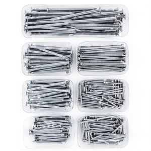 STUHAD 400pcs Hardware Nails Assortment Kit, Picture Hanging Nails, Galvanized Nails, Small Nails for Hanging Pictures, 7 Size Assortment for Finish Nails, Wood Nails, Wall Nails-0